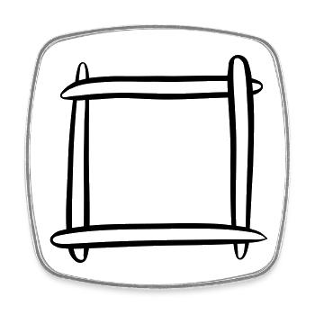 Decorative frame / picture frame. Template. - Square fridge magnet - white - Front