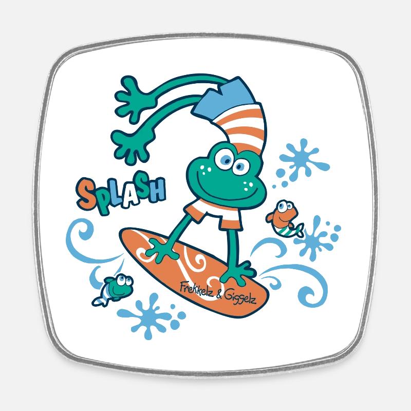 Splash - Surferglück - Viereckiger Kühlschrankmagnet - Weiß