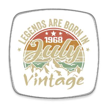 Vintage July 1968 Birthday July 1968 - Square fridge magnet - white - Front