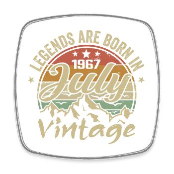 Vintage July 1967 Birthday July 1967 - Square fridge magnet - white - Front