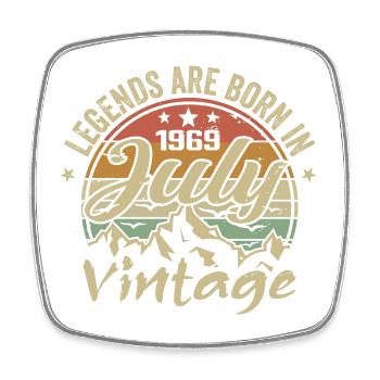 Vintage July 1969 Birthday July 1969 - Square fridge magnet - white - Front