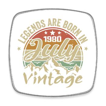 vintage juillet 1980 anniversaire juillet 1980 - Magnet carré - blanc - Devant