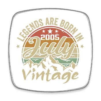 Vintage Juillet 2005 Anniversaire Juillet 2005 - Magnet carré - blanc - Devant