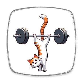 Chat Équilibre sur les mains entraînement Fitness Salto - Magnet carré - blanc - Devant