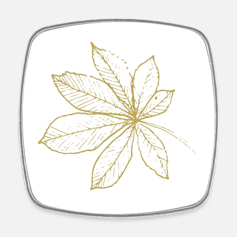 Dessins illustrés Splendeur verte avec feuille - Magnet carré - blanc