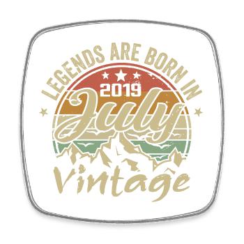 Vintage July 2019 Birthday July 2019 - Square fridge magnet - white - Front