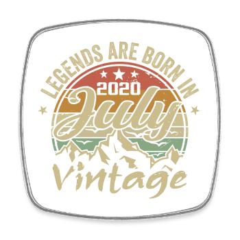 Vintage Juillet 2020 Anniversaire Juillet 2020 - Magnet carré - blanc - Devant