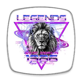 1986 Vintage Born Legends Retro Birthday - Square fridge magnet - white - Front