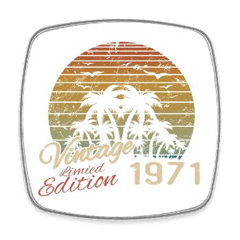 Vintage 1971 Birthday Gift 1971 Retro 1971 - Square fridge magnet - white - Front