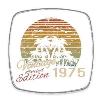 Vintage 1975 Geburtstagsgeschenk 1975 Retro 1975 - Viereckiger Kühlschrankmagnet - Weiß - Vorne