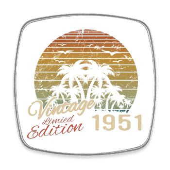 Jahrgang 1951 Geburtstagsgeschenk 1951 Retro 1951 - Viereckiger Kühlschrankmagnet - Weiß - Vorne