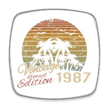 Vintage 1987 Anniversaire Cadeau 1987 Rétro 1987 - Magnet carré - blanc - Devant
