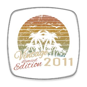 Vintage 2011 Anniversaire Cadeau 2011 Rétro 2011 - Magnet carré - blanc - Devant
