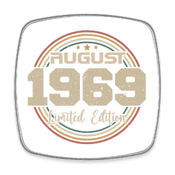 Jahrgang Jahrgang August 1969 Geburtstagsgeschenk 1969 - Viereckiger Kühlschrankmagnet - Weiß - Vorne