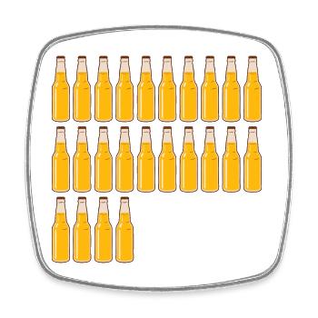 24 Bierflaschen - Bier - 24 Jahre - 24. Geburtstag - Viereckiger Kühlschrankmagnet - Weiß - Vorne