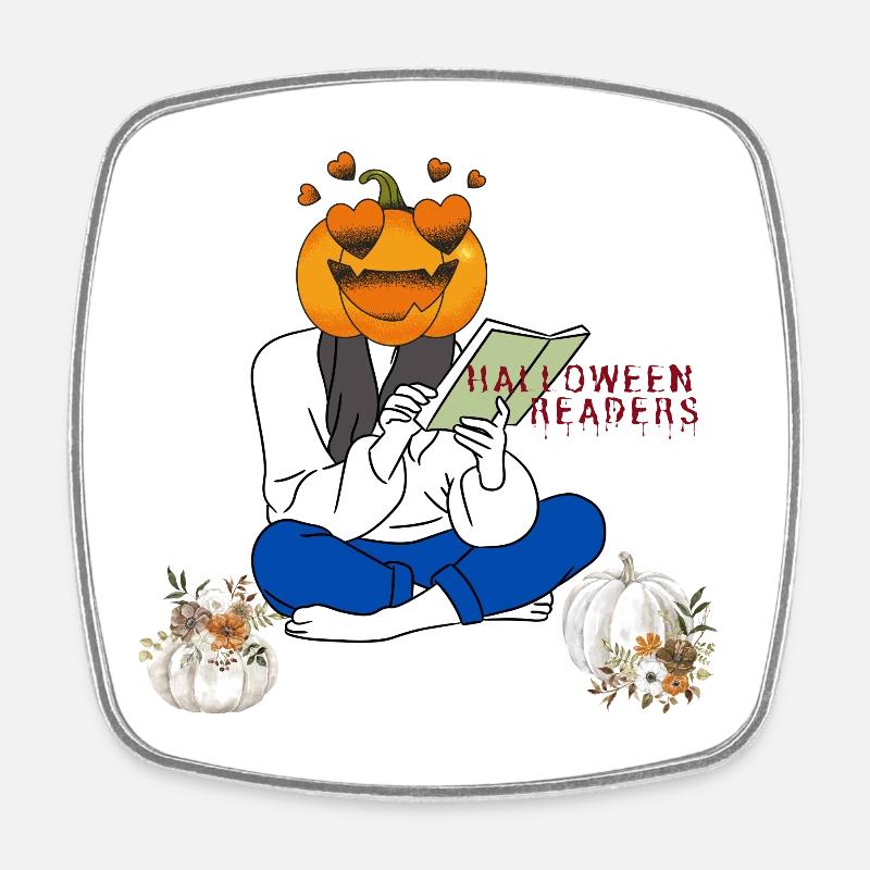 Halloween Readers - Square fridge magnet - white