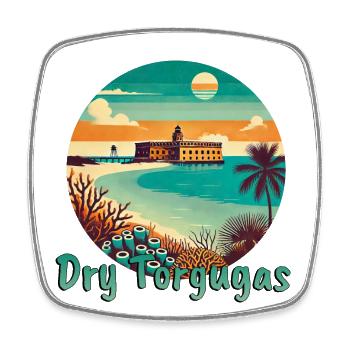 Dry Tortugas Florida Beach Fortress - Square fridge magnet - white - Front