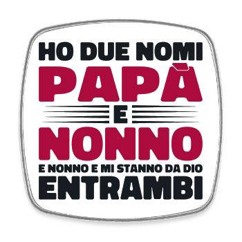 Papa und Opa - Viereckiger Kühlschrankmagnet - Weiß - Vorne