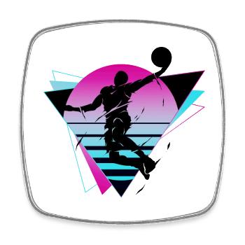 Basketball Basketball Player Fan Neon Colorful - Square fridge magnet - white - Front