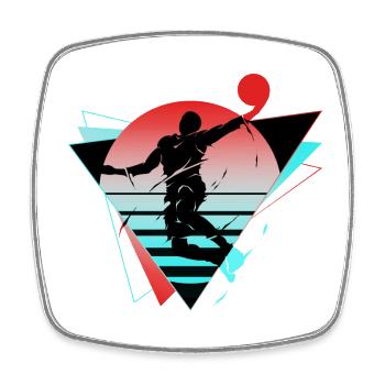 Basketball Basketball Player Fan Neon Colorful - Square fridge magnet - white - Front