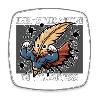 INK-INSPIRATION IN PROGRESS - Square fridge magnet - white - Front