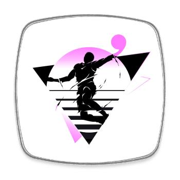 Basketball Basketball Player Fan Neon Colorful - Square fridge magnet - white - Front