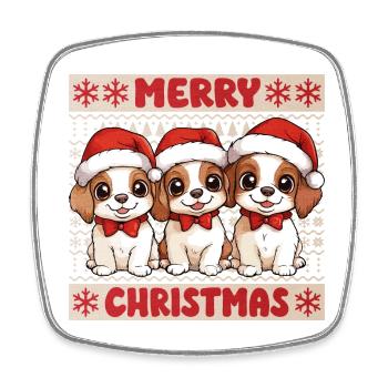 Chien Moche Noël Noël Noël Mignon Mignon - Magnet carré - blanc - Devant