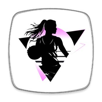Basketball Basketball Player Fan Neon Colorful - Square fridge magnet - white - Front