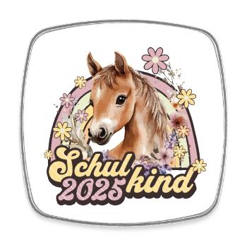 School Child 2025 Horse School Enrollment School Student - Square fridge magnet - white - Front