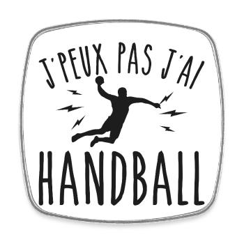 Ich kann nicht haben, Handball, Humor, Sport - Viereckiger Kühlschrankmagnet - Weiß - Vorne