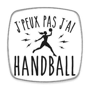 Ich kann nicht haben, Handball, Humor, Sport - Viereckiger Kühlschrankmagnet - Weiß - Vorne