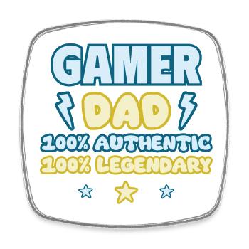 Gaming Dad,Father's Day Gift,Legendary,Geek,Gamer - Square fridge magnet - white - Front