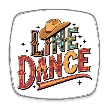 Line Dance mein Hobby - meine Passion - mein Ding - Viereckiger Kühlschrankmagnet - Weiß - Vorne