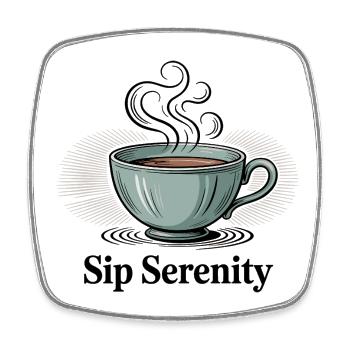 Sip Serenity – Sanfter Morgenzauber - Viereckiger Kühlschrankmagnet - Weiß - Vorne
