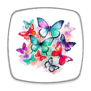 Butterfly Colorful Colorful Beautiful Art Nature - Square fridge magnet - white - Front