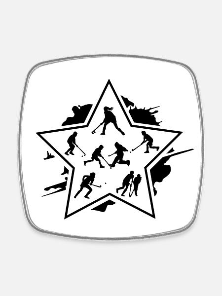 Hockey Kids - Square fridge magnet - white