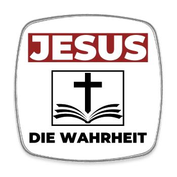 Jesus Christus die Wahrheit - Christliches Shirt - Viereckiger Kühlschrankmagnet - Weiß - Vorne
