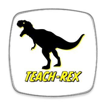 Teach-Rex - Viereckiger Kühlschrankmagnet - Weiß - Vorne