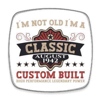 Né en 1942 Classic Birthday Gift August - Magnet carré - blanc - Devant