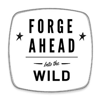 Forge Ahead - Design for Men, Women, and Kids - Square fridge magnet - white - Front