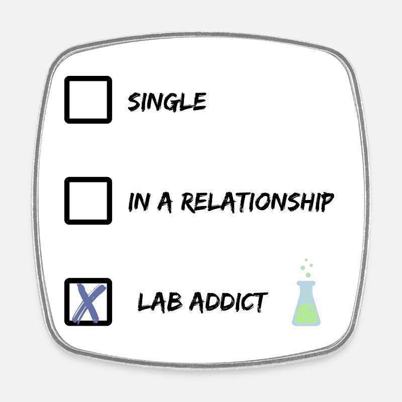 Lab Addict - Square fridge magnet - white
