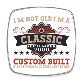 Born in 2000 Birthday Gift Men September - Square fridge magnet - white - Front