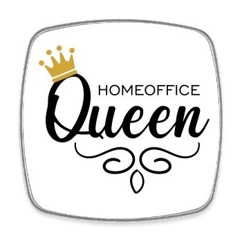 Home office queen - Square fridge magnet - white - Front