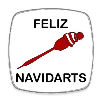 Feliz Navidarts Darts Wortspiel Weihnachten Idee - Viereckiger Kühlschrankmagnet - Weiß - Vorne
