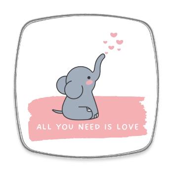 All you need is love (rosa) - Viereckiger Kühlschrankmagnet - Weiß - Vorne