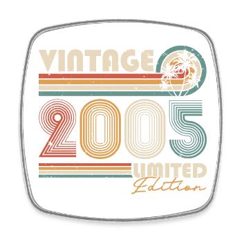 Vintage 2005 vintage retro birthday gift - Square fridge magnet - white - Front
