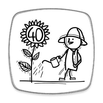 Well maintained 40 years - Square fridge magnet - white - Front