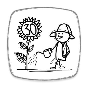 Well maintained 30 years - Square fridge magnet - white - Front