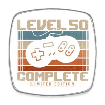 50 Birthday Gift 50 Years Level 50 Complete - Square fridge magnet - white - Front
