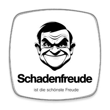 Schadenfreude - dunkel - Viereckiger Kühlschrankmagnet - Weiß - Vorne